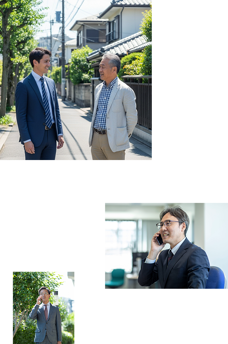 オーナー様と会話する社員